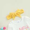 Ayalinggo My First Easter Baby Girl Outfit Easter Bunny Shirt Onesie Romper Bell Bottoms Pants Newborn Easter Clothes (White)