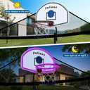 Trampoline Basketball Hoop with Solar Lights, Basketball Hoop for Trampoline Fits Diameter 25mm - 32mm Straight & Curved Pole,Universal Trampoline Basketball Hoop Attachment with Ball and Pump