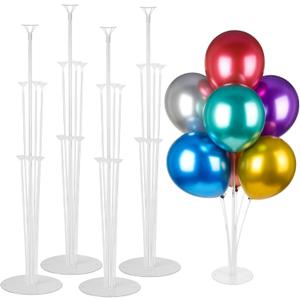 4 Sets Balloon Stand Kits, Balloon Sticks Holder with Base for Table Graduation Birthday Baby Shower Gender Reveal Party Decorations