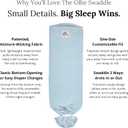 The Ollie Swaddle Adjustable Baby Swaddle for Newborns | Pediatrician-Approved for Safe Sleep | Easy Closure | Arms-Out | Lightweight, Machine-Washable | Easy Diaper Access, One Size