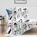 Animal Penguin Blanket Ultra Soft Cute Penguins Flannel Fleece Throw Blankets Lightweight Microfiber Fun Art Kids Adult Bedding for Gifts Travel 60"X50" (Color 3)