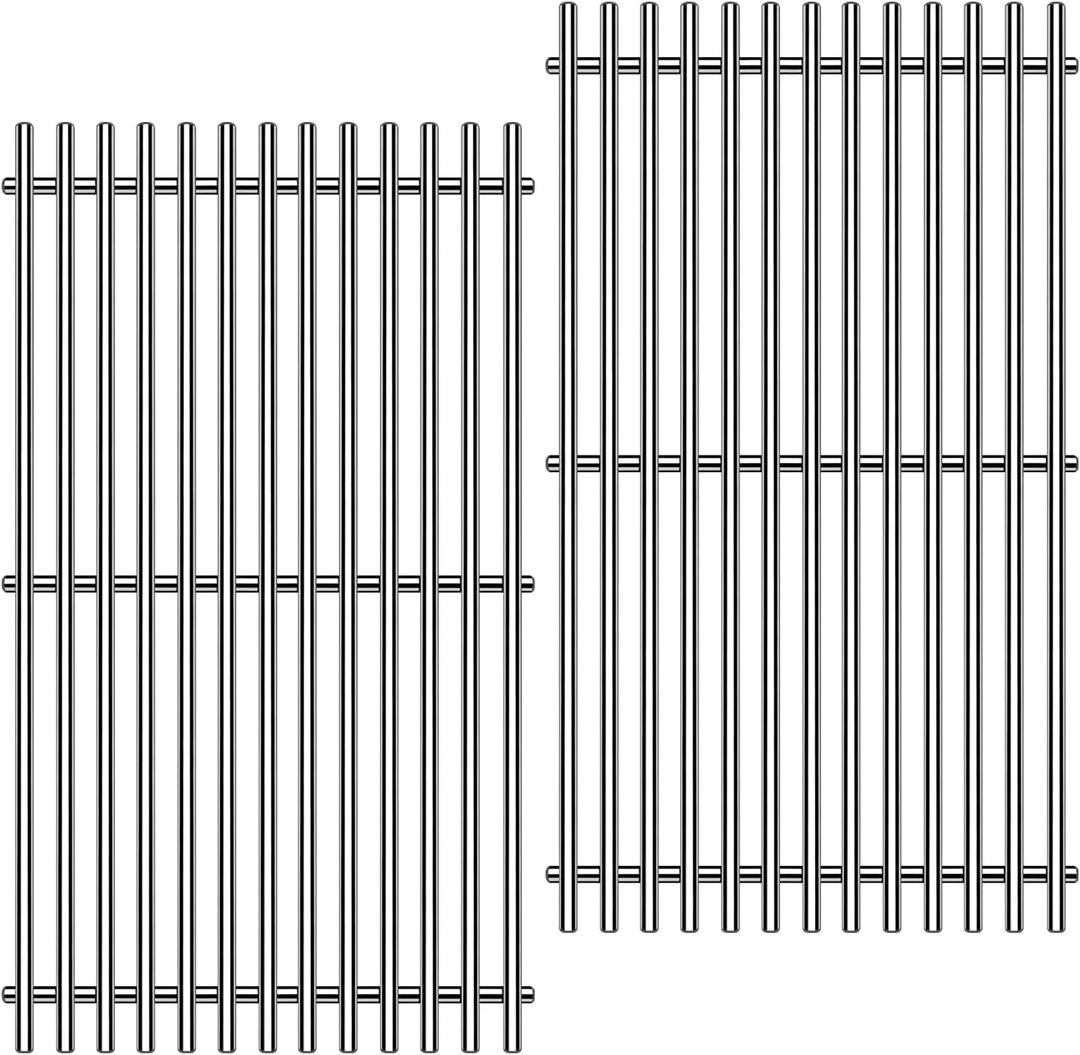 9MM 304 Stainless Steel Grill Grates for Weber Spirit E-210 E-220 S-210 S-220 Gas Grills with Front-Mounted Control 7637 Grill Replacement Parts for Weber Spirit I & II 200 Series 17.5 inch