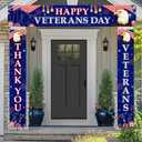 Veterans Day Decorations Set Blue Veterans Day Fence Banner Porch Banner Kit Patriotic Door Banner Decorations Thank You Veterans Happy Veterans Day Party Banner Decor Supplies