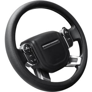 SEG Direct Car Steering Wheel Cover for F-150 Tundra Range Rover Large Size 15.5-16 inch (39.5-41cm) Black Breathable Microfiber Leather