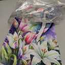 Evergreen Tulip & Easter Lily Cross Suede Garden Flag 12x18 Double Sided, All Weather Flags For Outside House, Welcome Spring Flags for Front Door, Garden, Yard