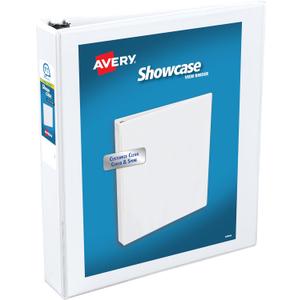 Avery Economy Showcase View 3 Ring Binder, 1.5" Slant Rings, 375-Sheet Capacity, 2.1 Inch Wide Spine, Great for Home, School Supplies, Office, or Organization Needs, 1 White Binder (19651)