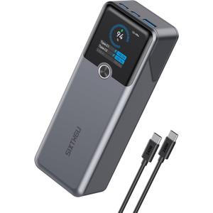 SIXTHGU Laptop Power Bank, 3-Port 20,000mAh Portable Charger with 200W Max Output, PD 3.1 Fast Charging, Flight-Approved for Travel, PowerTower, for MacBook, iPhone 17/16 Series, and More(Grey)