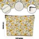 4 Packs Watercolor Pink Yellow Flowers Makeup Bag Floral Cosmetic Bag Friend Friendship Gifts for Women Girls Bestie Botanical Travel Organizer Zipper Pouch Christmas Thanksgiving Birthday Gifts (Multicolor 0180)