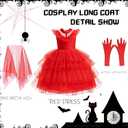 Girls Halloween Costumes Ghost Red Bride Dress Up Cosplay Costume Pageant Dress Party Cosplay 3-12Y (8-9Years)