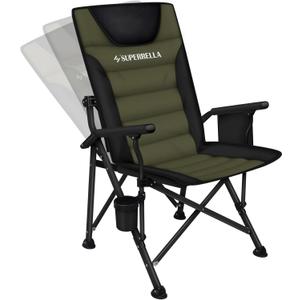Supperella Movable Backrest Camping Chair for Adults with Cup Holder Folding Lawn Chairs for Outdoor Activities, Sports, Travel & Picnic