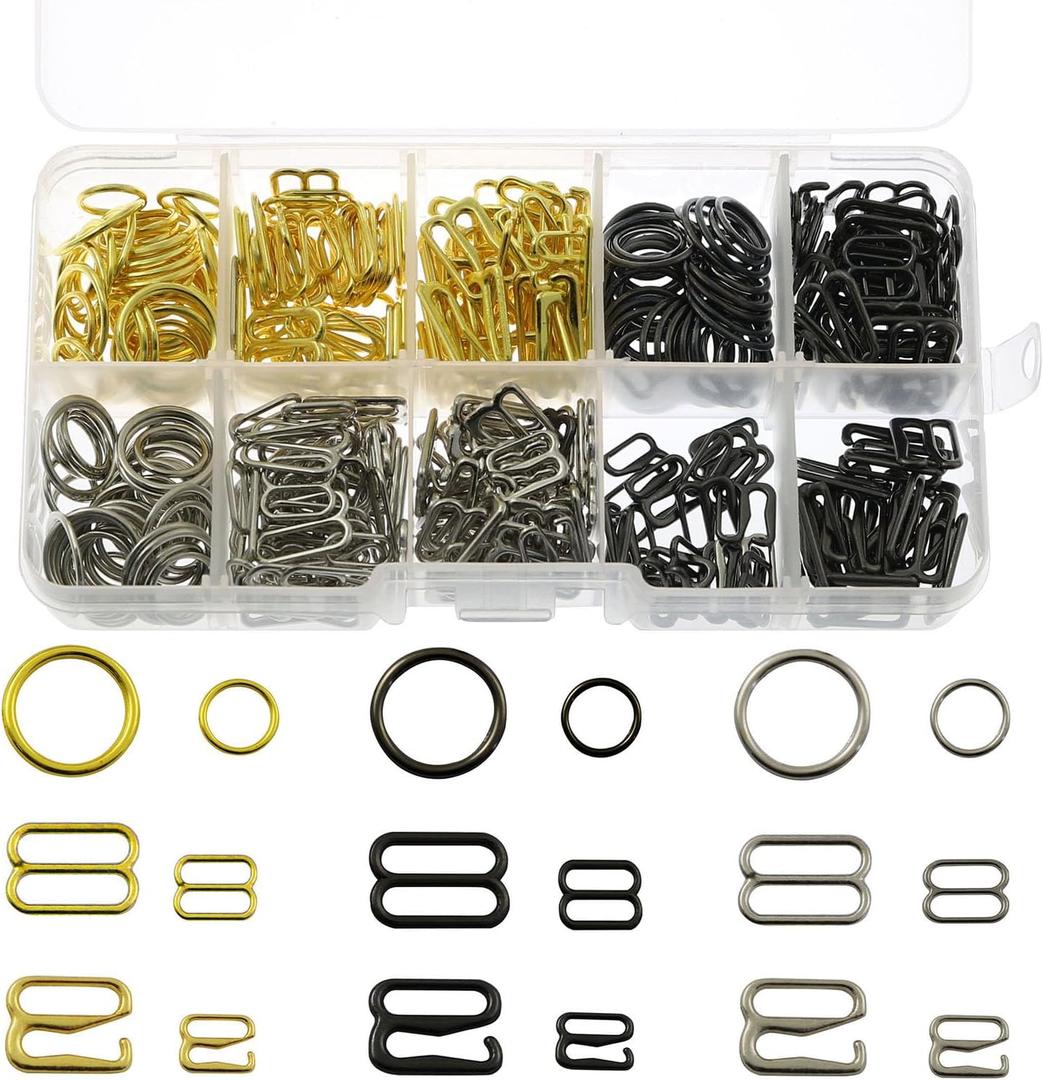 XGNG 360PCS Zinc Alloy Shoulder Strap Buckle Bra Strap Hooks Metal Bathing Suit Clips Clasp Adjustment Slider for Sewing Bikini Swimsuit Lingerie Rings Halter Tops XGNG 360PCS Zinc Alloy Shoulder Strap Buckle Bra Strap Hooks Metal Bathing Suit Clips Clasp Adjustment Slider for Sewing Bikini Swimsuit Lingerie Rings Halter Tops