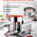 VBENLEM 110V Electric Tomato Strainer 370W Commercial Grade Tomato Milling Machine Stainless Steel Tomato Press and Strainer 90-160 Kg/H Pure Copper Motor Food Strainer and Sauce Maker