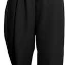 Womens Wide Leg Barrel Pants Elastic High Waisted Trousers Business Work Casual Palazzo Pants with Pockets
 XXL