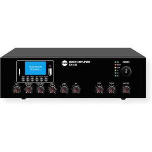 EA-120 Mixer Amplifier, Black; USB/SD/FM/BT; Compact Size; Built-in 100V/70V Transformer Technology; 120W Rated Power Output