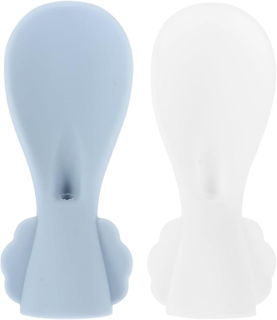 GLEAVI Silicone Baby Feeding Spoon Set with Food Pouch Squeeze Spoon Attachment for Infant Pureed Food Feeding Soft Reusable Infant Feeding Utensils 2-Pack