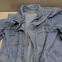 Women Denim Shirt Dress V Neck Short Sleeve Long Bottom Down A-Line Jeans Dresses with Pockets (Large, Blue)