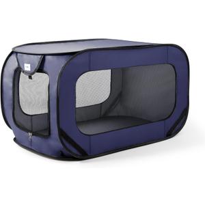 Love's cabin 36in Portable Large Dog Bed - Pop Up Dog Kennel, Indoor Outdoor Crate for Pets, Portable Car Seat Kennel, Cat Bed Collection, Dark Blue (36.6"L x 21.2"W x 21.2"H)