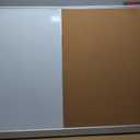 White Board and Cork Board Combo (36x48) Vision Board for 2026 - Half Bulletin Corkboard with Dry Erase Whiteboard Combination for Office or Home, Memo Board