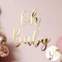 Dunzoom Oh Baby Sign for Backdrop Gold Mirror Acrylic Oh Baby Sticker Letters Decals Gender Reveal Boy Girl Decorations for 1st Birthday Party Backdrop Photography Background Wall Photo Prop Decor