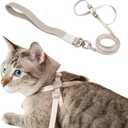 Cat Harness and Leash 2-in-1 - U.S. IDA Bronze Awarding Design, Escape Proof and Anti-Chocking, for Walking and Training, Lighweight for Kitten and Small Large Cat and Puppy(Linen)