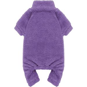 Fuzzy Dog Pajamas Turtleneck Dog Clothes Warm Soft Cozy Lightweight Dog Pjs Dog Sweaters for Small Dogs(Purple-S/M)