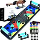 MG Push Up Board for Men & Women, Multi-Function Foldable Press Board, Muscle max Push Up Handles, Fitness Strength & Exercise Training Equipment for Home Workout with 2 BONUS Accessories (5x Resistance Bands & Jump Rope)