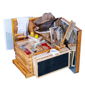 Beehive Starter Kit 8-Frame Bee Boxes and Frames Starter Kit Wax Coated Bee Hives and Supplies Starter Kit Including Beekeeping Tools Kit with Beekeeping Veil