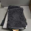 Clara Clark Bathroom Rugs, Ultra Soft Shaggy Bath Rugs - Bath Mats for Bathroom, Machine Wash, Non Slip Backing Rubber, 2 Piece Bathroom Rug Set, Gray (2 Piece Set, Charcoal Grey)