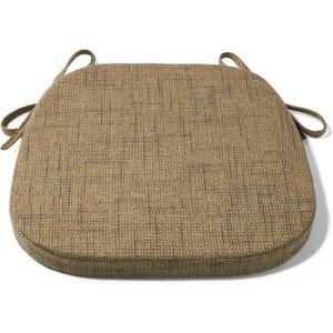 Tromlycs U Shaped Kitchen Chair Seat Cushion Pad for Dining Room Chairs with Ties 15x16 inches Burlap Linen, 1 Count