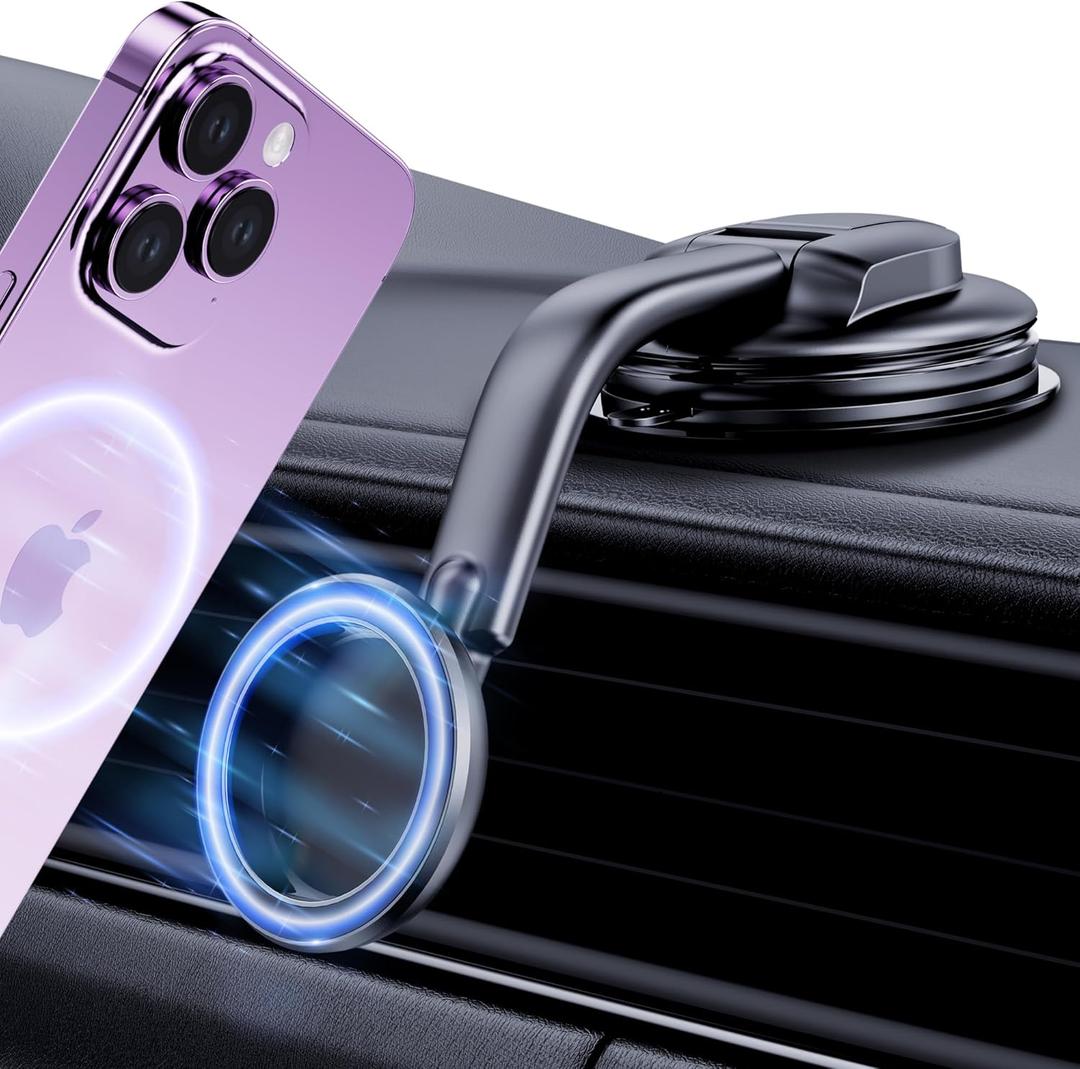 for Magsafe Car Mount, Strong Magnets & Low Profile Magnetic Phone Holder for Car Dashboard Windshield Universal Hands Free Car Phone Holder for iPhone 15 14 13 12 Pro Max Plus Android