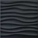 Art3d PVC Wave Panels for Interior Wall Decor, Black Textured 3D Wall Tiles, 19.7" x 19.7" (12 Pack)
