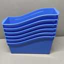 Storex Large Book Bin, 14 x 5 x 7, Case of 6, Blue (71115U06C)