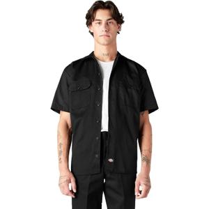 Dickies Men's Short-Sleeve Work Shirt (4X-Large Big Tall, Black)