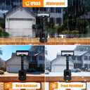Clip On Solar Motion Sensor Light Outdoor, 600LM 3 Modes IP65 Waterproof, Adjustable Angle 1-Second Installation for Fence, Camping, Deck & Gutter(Black)