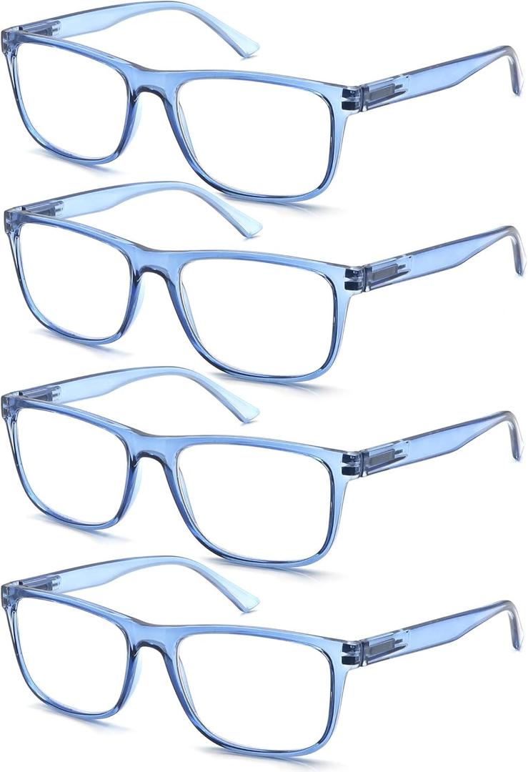 Large Reading Glasses Mens Oversized Wide Readers +2.50 Lightweight Square Magnifying Cheaters for Men W/Big Head 2 Pack