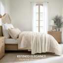 EVERGRACEHOME Chunky Chenille Knit Throw Blanket for Couch, Soft Luxurious Moss Stitch Blankets for Bed, Cozy Decorative Farmhouse Knitted Throws for Sofa, Ivory White, 50" x 60"