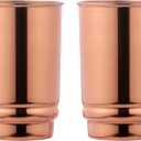 Pure Copper Drinking Cups - Ayurvedic Health Tumblers – 2 pcs. set -LACQUER Free | 350 Ml. (11.8 US Fl Oz) Traveller's Copper Cups for Ayurveda Health Benefits