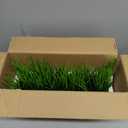 MyGift 14 Inch Artificial Green Grass Plant in Vintage Black Wood Planter Window Box, Faux Greenery in Decorative Rectangular Crate Style Wooden Container