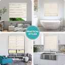 Joydeco Cordless Zebra Blinds for Windows, Dual Layer Light Control Window Blinds with Light-Proof Aluminum Cover, Free-Stop Roller Shades for Home & Office (Beige,32" W x 75" H)