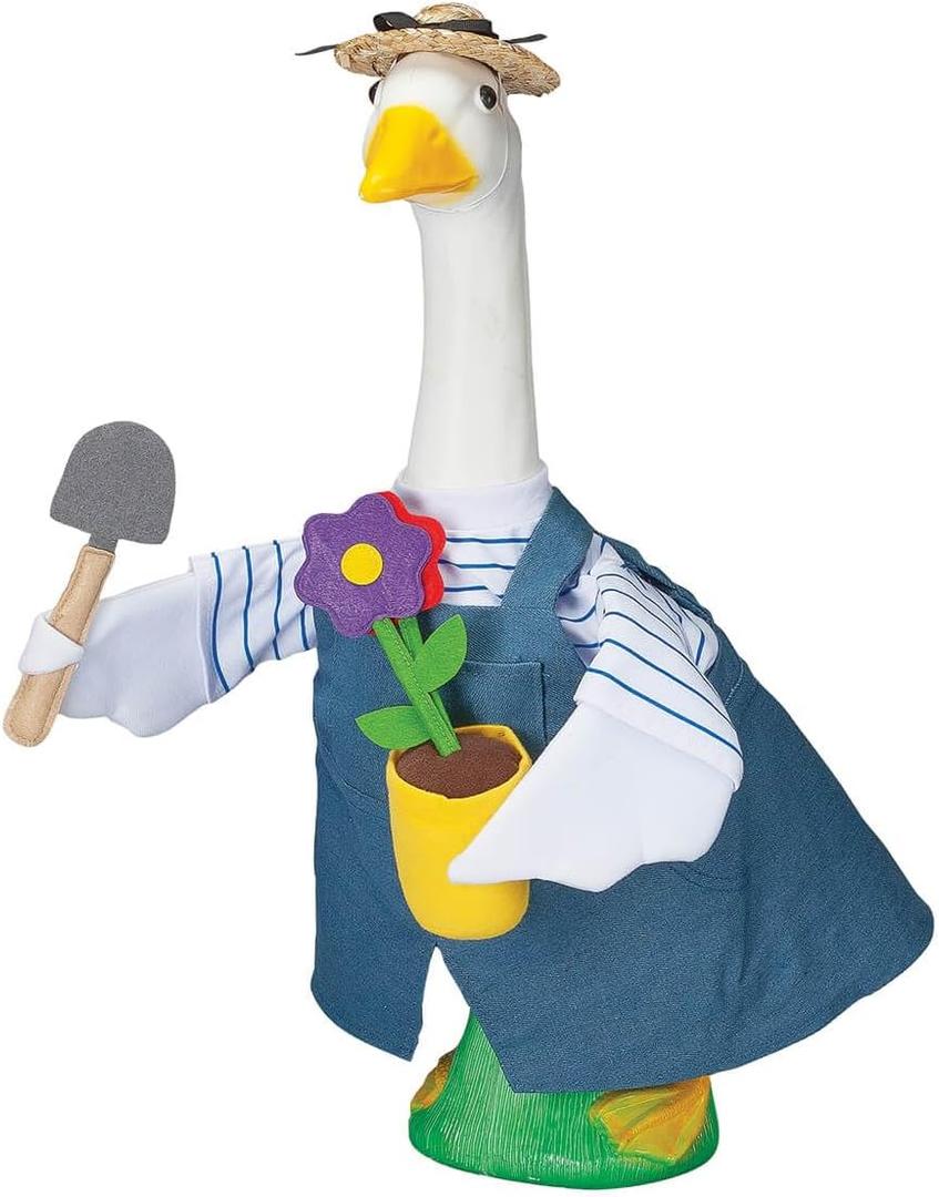 Fox Valley Traders Gaggleville Gardener Goose Outfit, Fits Large 23" H Statue