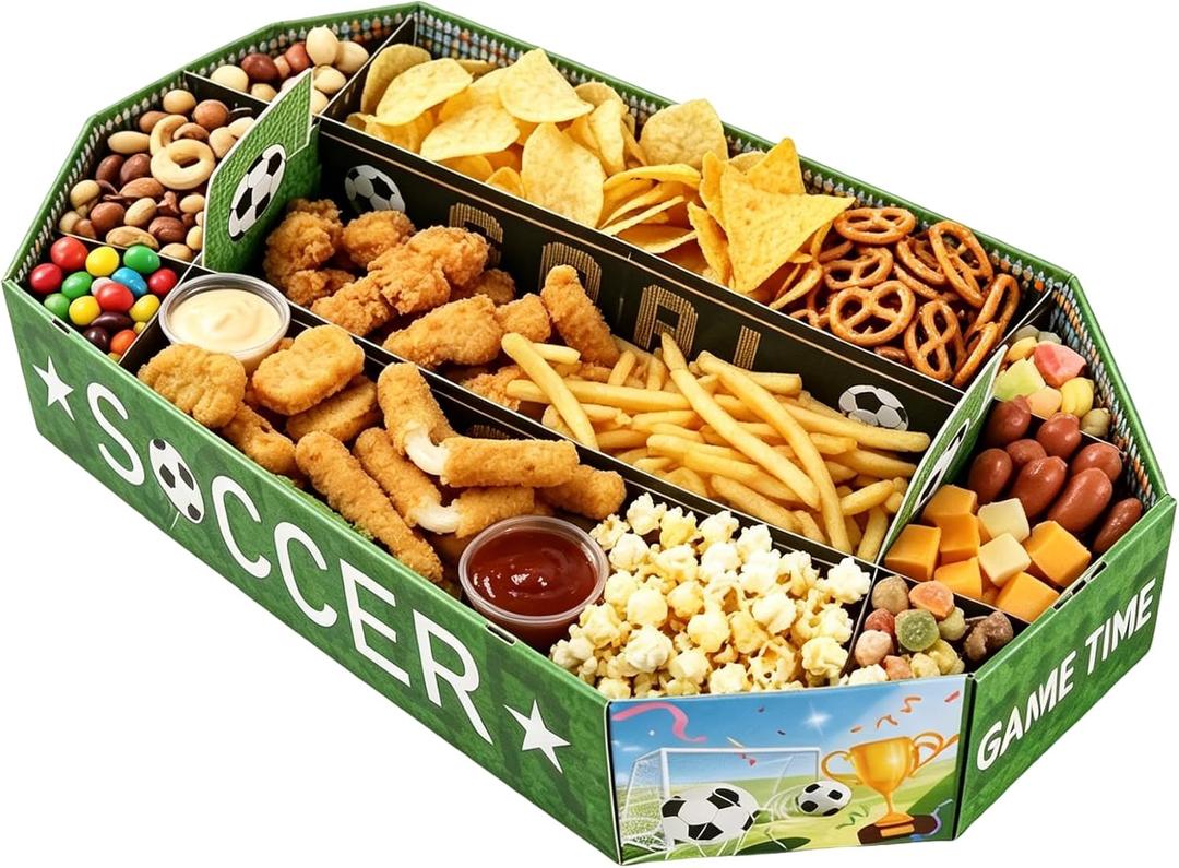 Soccer Party Supplies Set - Large Soccer Food Serving Tray, Birthday Parties and Soccer Party Decorations & Favors 25 * 19Inch