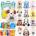 30 Set Welcome Back to School Gifts for Students Teachers Stuffed Animals Bulk Mini First Day of School Plush Animals with Card Small Stuffed Doll Tiny Keychain Classroom Gift Party Favors