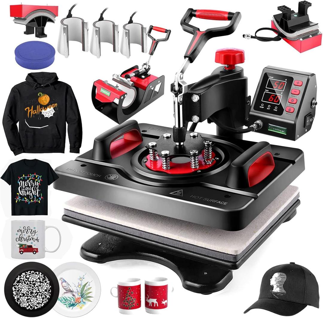 AKEYDIY Professional 8 in 1 Heat Press Machine Sublimation Machine 12" X 15" Shirt Press Machine 360 Swing Away - Industrial-Quality Digital Sublimation Heat Press Machine for T Shirt Mug Hat Plate AKEYDIY Professional 8 in 1 Heat Press Machine Sublimation Machine 12" X 15" Shirt Press Machine 360 Swing Away - Industrial-Quality Digital Sublimation Heat Press Machine for T Shirt Mug Hat Plate