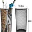 Youeon 2 Pack Large Umbrella Holder, 10.5x20 Inch Metal Mesh Umbrella Stand, Freestanding Bucket for Umbrellas, Canes, Walking Sticks, Wrapping Paper, Entryway, Home, Office, Hotel, Black