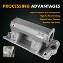 7137 Intake Manifold Aluminum Multi Port Compatible with Chevy Small Block SBC 283 302 305 350 400 V8 Engine Cast Finish Non-EGR xt EFI 1500-6500 rpm