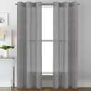 H.VERSAILTEX Linen Curtains Nickel Grommet Natural Linen Semi-Sheer Curtains 2 Panels Privacy Added Premium Soft Rich Material Drapes for Bedroom/Living Room - 37x84 Inch- Charcoal Grey