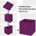 Foldable Storage Cubes Bins ,11 Inch Cloth Storage Cube Fabric Storage Box Cubes Organizer Baskets with Handles for Home Organizer Set of 3 (Purple)