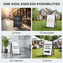 Heavy Duty A Frame Sign 24x36 inch - Double Sided Slide-in Metal Sandwich Board for Outdoor Sidewalk Business Advertising, Black Folding Pavement Display Stand, Frame Only