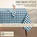 Gingham Buffalo Check 52"x70" Tablecloth 100% Cotton Washable Rustic Rectangle Table Cover Decorative for Gifts, Dining, BBQ, Buffet Parties & Camping - Teal