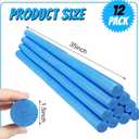Kathfly 12 Pcs Floating Pool Noodles Foam Tube 1.5 x 35 Inches Floating Foam Tube Round Solid Noodle for Adults Swimming Craft Project(Blue)